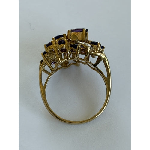 PRELOVED 9ct gold amethyst statement ring