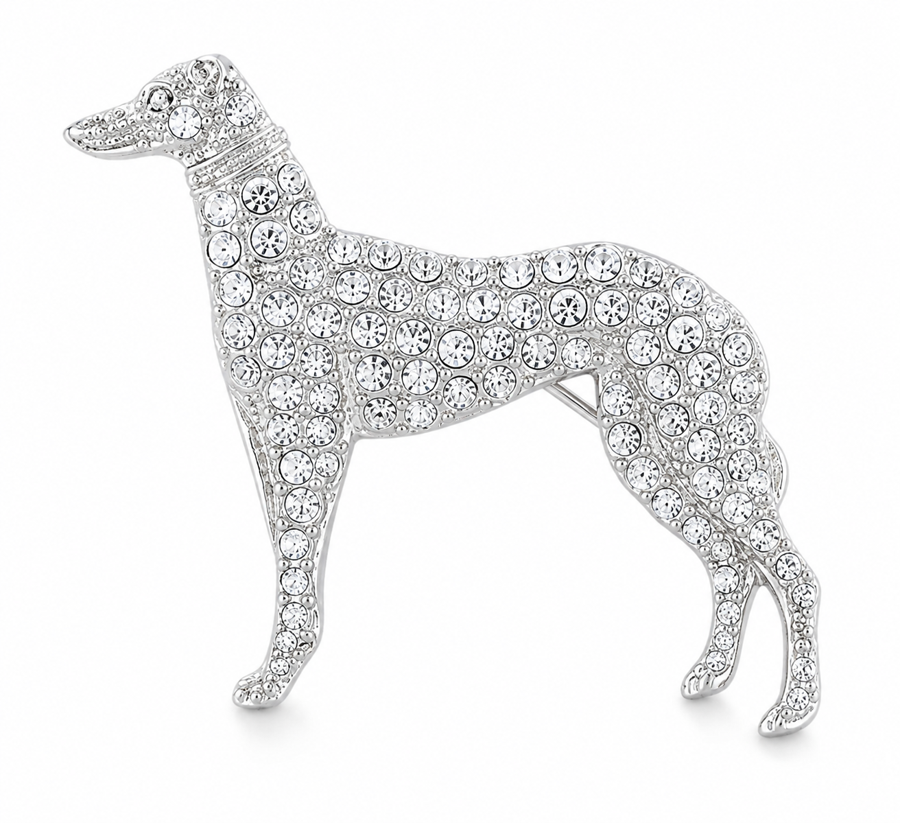 VINTAGE Style crystal greyhound broach