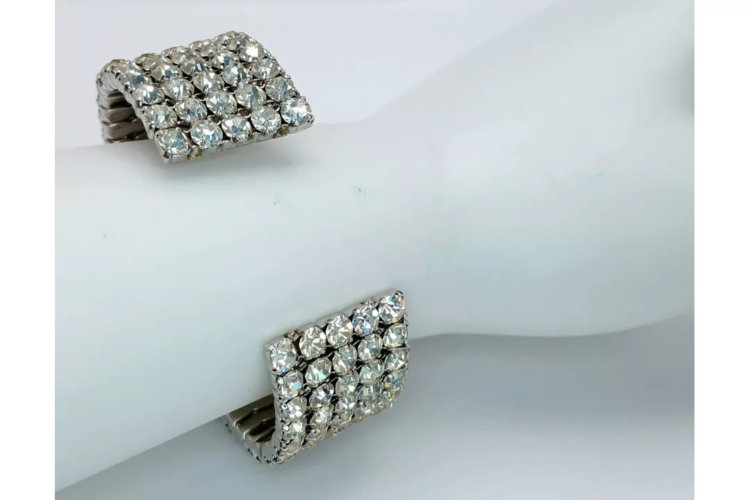 PRELOVED Diamanté Multi-Row Statement Cuff Bangle