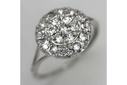 PRELOVED Sterling silver white stone cluster ring