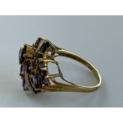PRELOVED 9ct gold amethyst statement ring