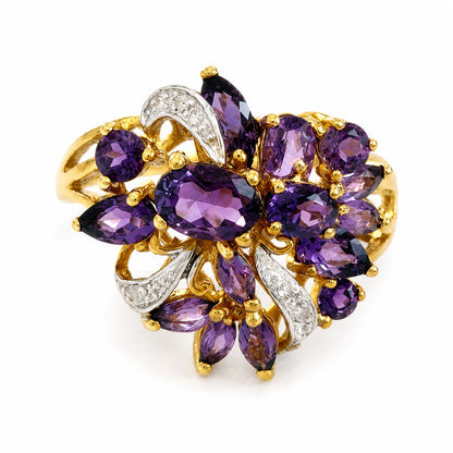 PRELOVED 9ct gold amethyst statement ring