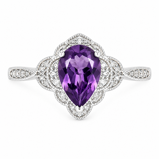 PRELOVED Sterling silver purple gemstone ring