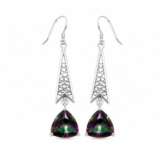 PRELOVED Sterling silver mystic topaz drop earings