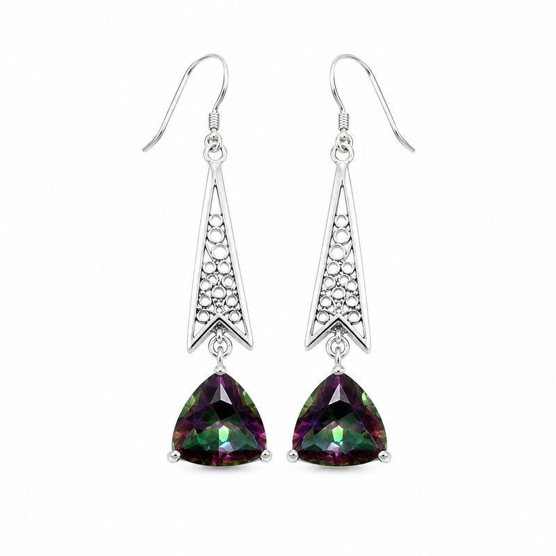 PRELOVED Sterling silver mystic topaz drop earings