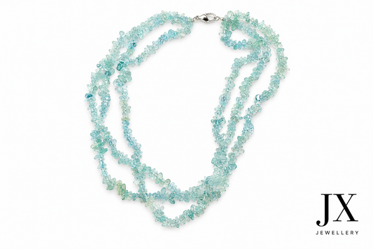 Ladies Sterling Silver and Blue Agate Necklace.