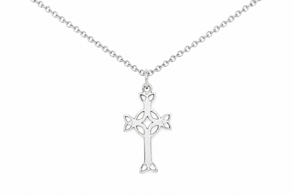 PRELOVED sterling silver celtic cross pendant necklace