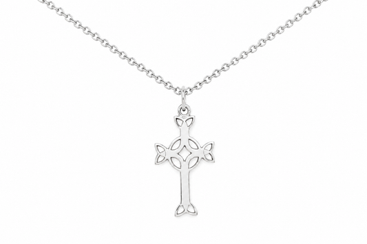 PRELOVED sterling silver celtic cross pendant necklace