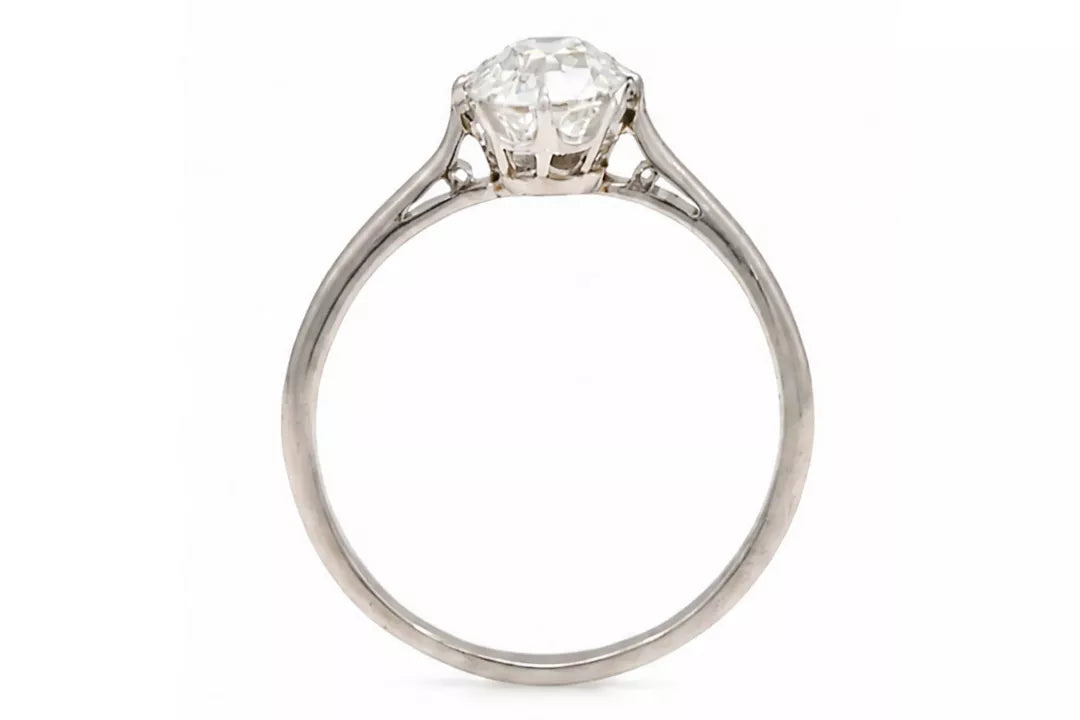 PRELOVED Platinum old cut diamond solitaire ring
