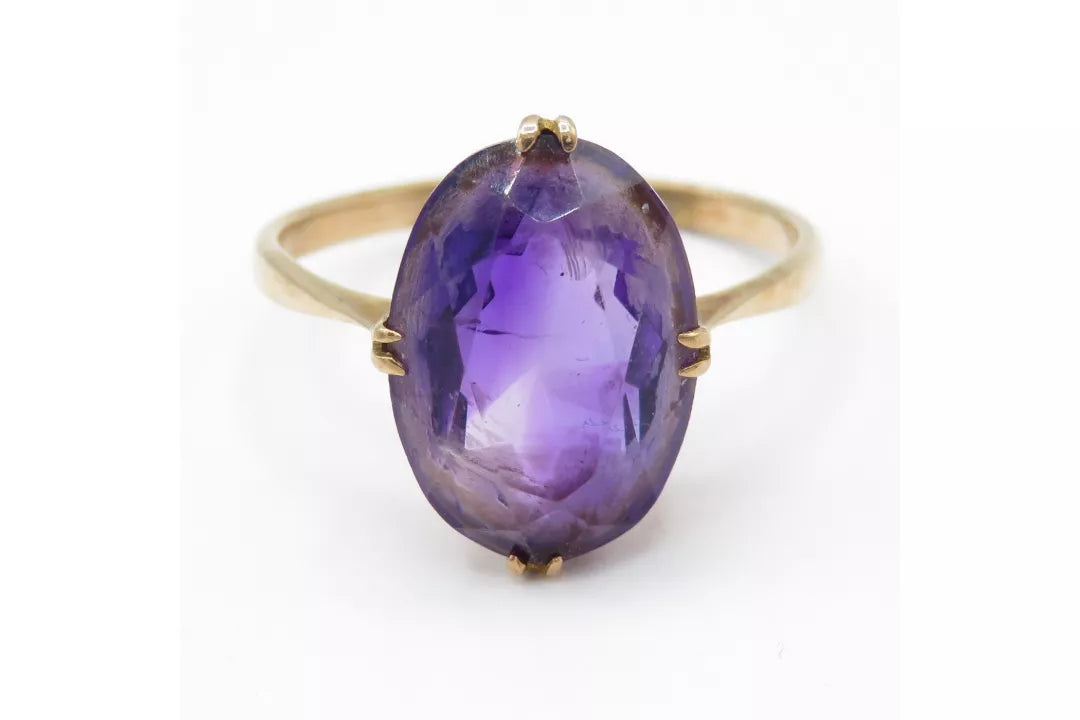PRELOVED 9ct Goid amethyst dress ring