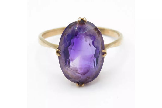 PRELOVED 9ct Goid amethyst dress ring