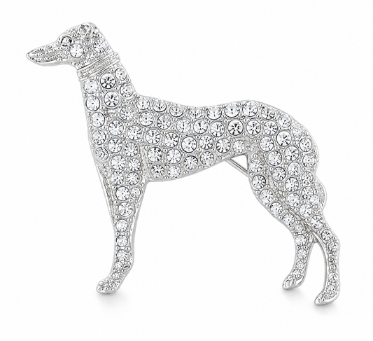 VINTAGE Style crystal greyhound broach