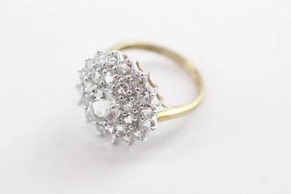 PRELOVED 9ct aqua marine cluster ring