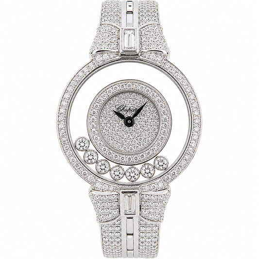 PRELOVED Chopard Ladies happy diamonds white gold watch