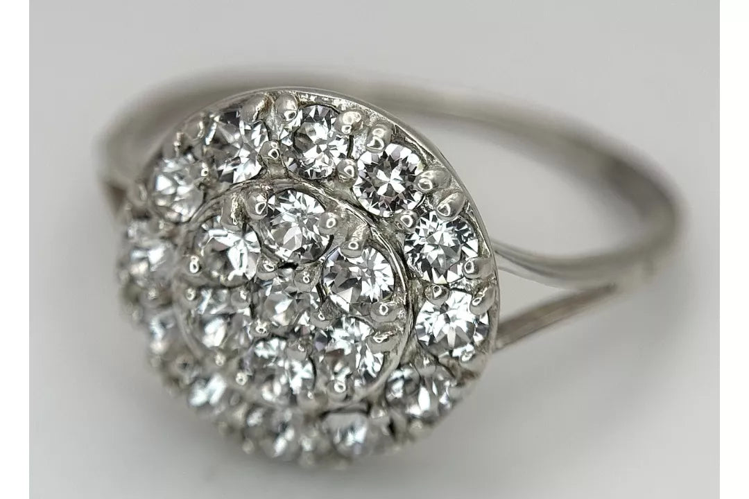 PRELOVED Sterling silver white stone cluster ring