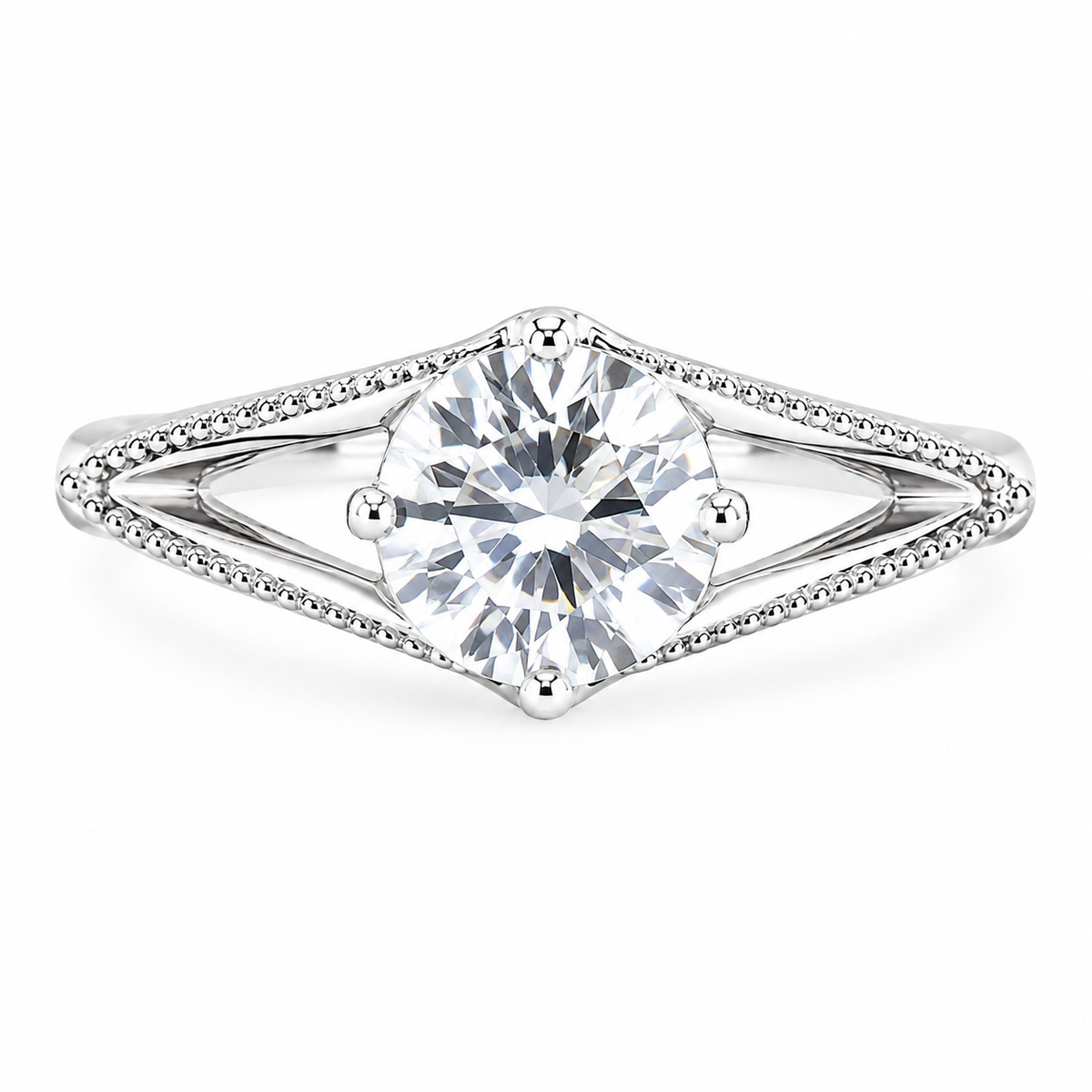 PRELOVED sterling silver brillaing cut solitaire ring
