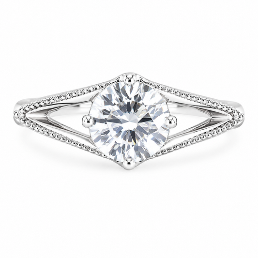 PRELOVED sterling silver brillaing cut solitaire ring