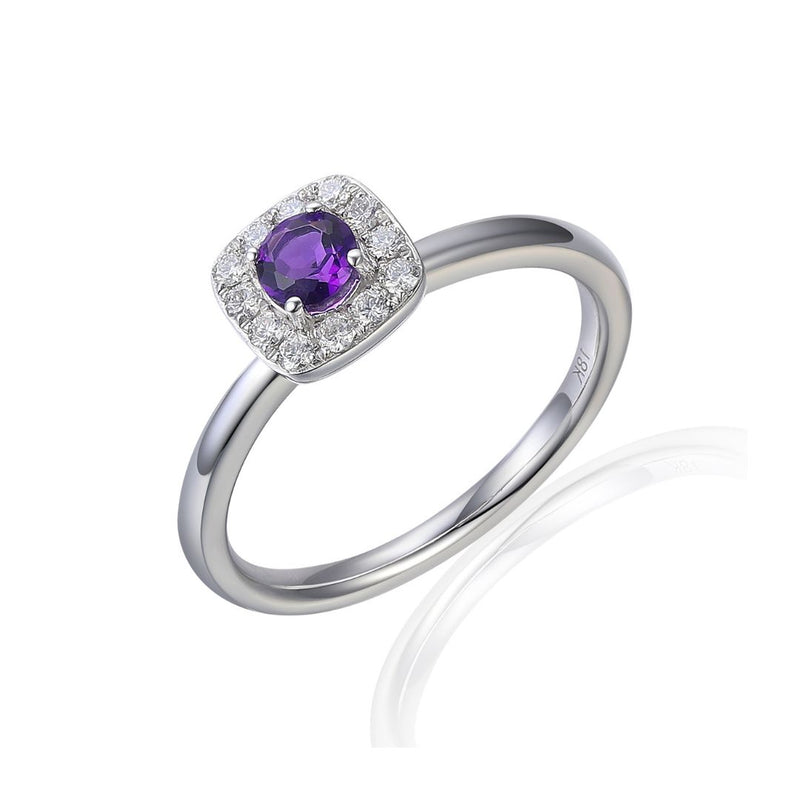 NEW JX Range 18ct Amethyst and brilliant cut diamonds