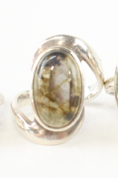 PRELOVED Silver labradorite statement ring