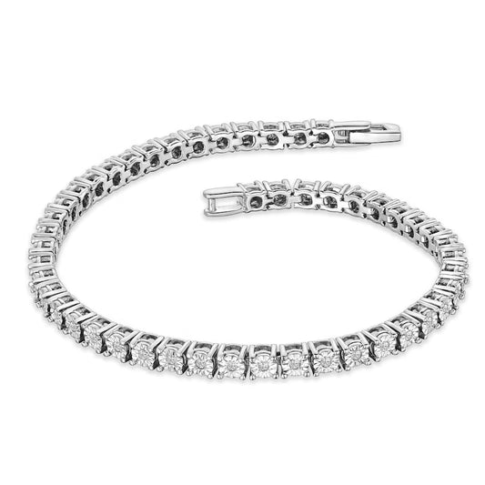 Brilliance Silver Lab Diamond Set 0.57ct Tennis Bracelet