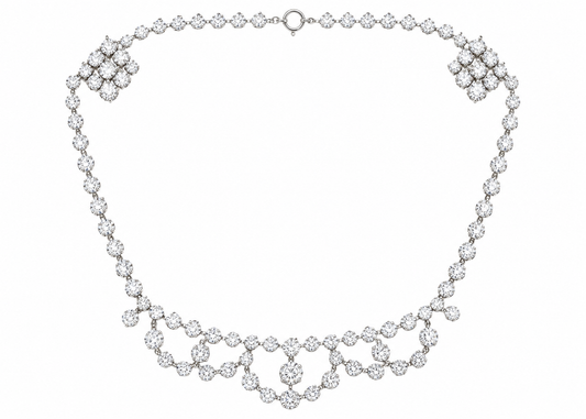 ANTIQUE Vintage Crystal Necklace & Earrings Set in Presentation Box