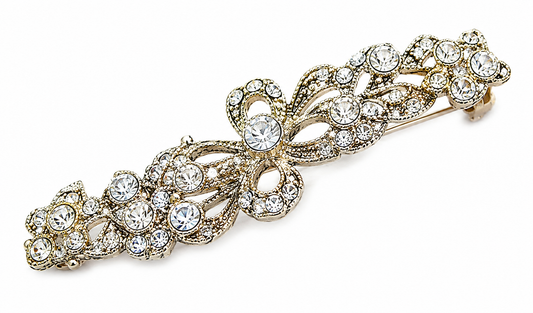 VINTAGE style crystal floral broach