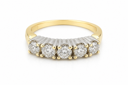 PRELOVED 9ct Gold 5 stone diamond ring