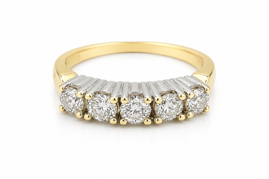 PRELOVED 9ct Gold 5 stone diamond ring