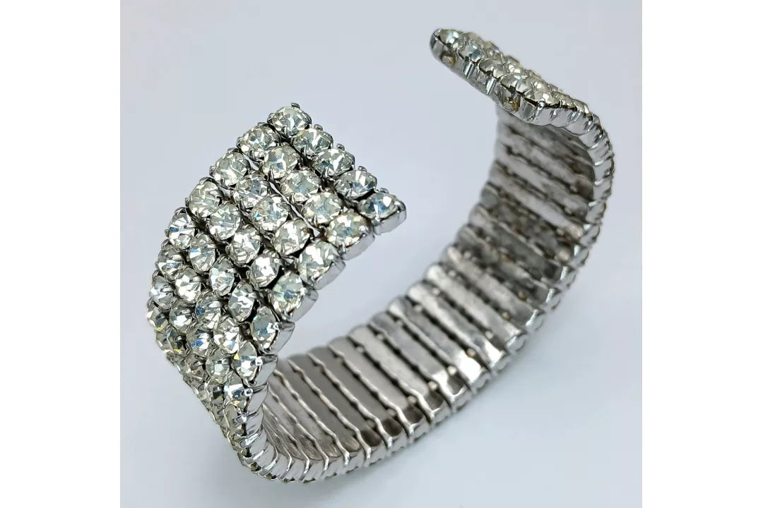 PRELOVED Diamanté Multi-Row Statement Cuff Bangle