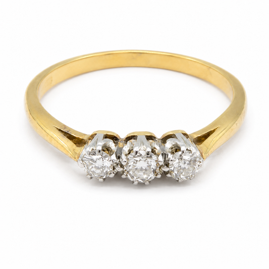 PRELOVED Gold diamond trilogy ring