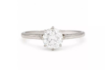 PRELOVED Platinum old cut diamond solitaire ring