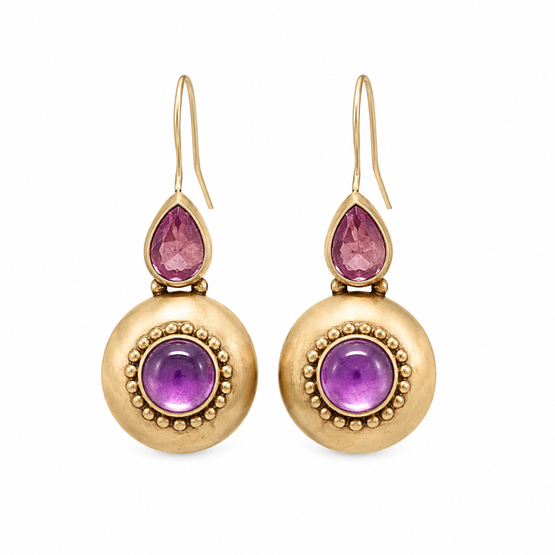 PRELOVED Silver amethyst drop earings